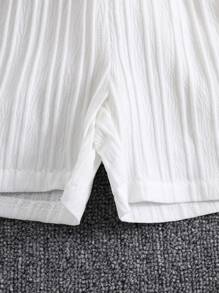 Set de 6 piese pentru băieți, costum de exterior casual, culoare solidă, confortabil, versatil, bluză și pantaloni scurți asortați, culoare solidă, primăvară/vară