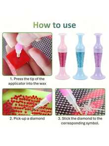 Diamond Painting Tool, Non-Automatic Diamond Art Painting Pen, Vase Shape Diamond Dot Painting Tool Set, Exquisite Appearance, Easy To Hold, Suitable For Diamond Painting And Handicrafts, Nail Art Application Pointed Tip, DIY Diamond Art Painting Kit Accessories - 貓頭鷹粉紅色 - 查看 4