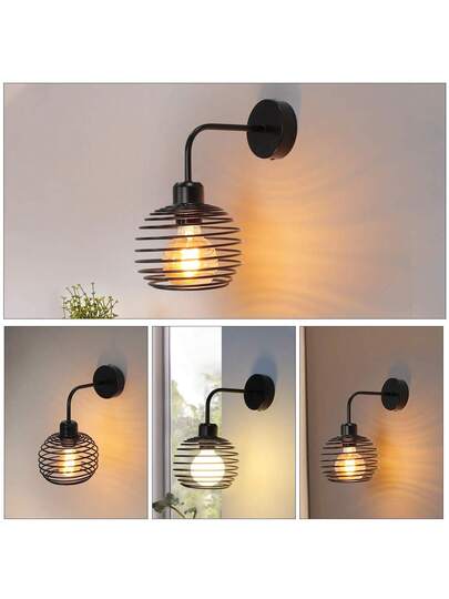 Wand Verlichting Indoor Lamp Zwart Hallway E27 Living Room Vintage Lighting Bedroom Bed Bedside Retro Industrial Staircase Office Hotel out Bulb) view 5