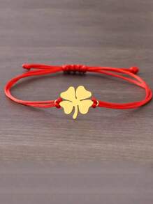 New Handmade Four-Leaf Clover Braided Bracelet, Popular In Europe And America