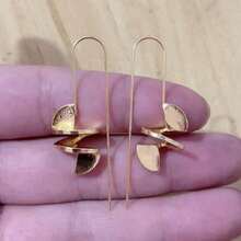 1 Pair Vintage Minimalist Spiral Asymmetrical Design Earrings, Suitable For Women's Daily Wear And Gift-Giving, All Seasons - Yellow Gold - View 6