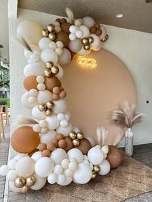 127 Stücke, Kokos Beige Weiß und Gold Ballons Neutrale Latex Ballon Girlande Bogen für Party Dekoration Geburtstag Geschlechtsoffenbarung Hochzeit Verlobung Jubiläum Baby-Dusche Party Zubehör - Farben mischen - Übersicht 4