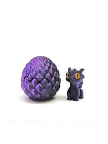 1pc 3D Printed Crystal Little Dragon Egg Set, Flip Cute Little Dragon Realistic Dragon Egg, Creative Model Decoration, Suitable For Home And Office Decoration, The Best Toy Craft Gift For Men, Christmas Gift, Dinosaurs Toys(Random Eye Color)