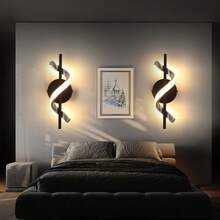 OYAJIA Wandlampe LED Modern, Wandleuchte Innen 12W 2500LM für Schlafzimmer, Warmweiß 3000K, Wandbeleuchtung für Wohnzimmer Korridor Treppen, Schwarz - Warmweißes Licht - Übersicht 8