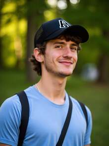 1顶A-Z字母男女通用黑色网眼海绵加厚高顶棒球帽，时尚情侣棒球帽，多功能防晒透气运动帽，节日礼物 - 黑色 - 查看 5