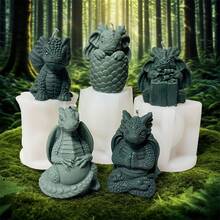 1 件破壳龙形蜡烛硅胶模具，用于制作蜡烛，DIY 冥想龙动物环氧树脂艺术工艺模具，用于家居装饰、工艺品