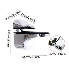 2PCS Glass Shelf Support Adjustable Glass Shelf Bracket Polished Chrome Wall - Silver - View 4