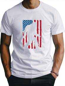 Men's Fitted T-Shirt With American Flag, Sweat-Wicking And Freedom Of Movement, Long-Sleeved Gym T-Shirt, Shark Jackets Men's Sportswear, Men's Sweatshirt, Men's Jacket - 白色 - 查看 6