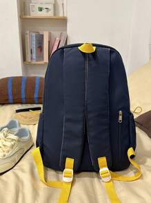 Mochila Minimalista Novo para Escola, Bolsa para Laptop de Grande Capacidade para Estudantes com Pingente Fofo Incluído