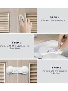4 pièces Serrure de tiroir de placard à ouverture et fermeture d'un seul geste, réglable - Cadeau de Noël, Halloween, Thanksgiving, protection anti-pincement