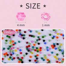 1000PCS Bicone Crystal Beads 4mm Glass Faceted Spacer Beads Bulk For Jewelry Making DIY Bracelets Necklace Earring Crafts (15 Colors) - Purple - View 6