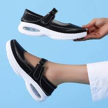 Giày casual đế mềm kiểu Âu và Mỹ, giày bầu đế mềm, giày công sở thoải mái, giày cho mẹ không gây mỏi chân, giày Mary Jane đế dày chống trượt thoáng khí cho hoạt động ngoài trời. - màu đen - Xem 7