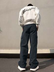 1 Stück Herrenhose in großen Größen mit Mehrfachtaschen Einfarbig, geeignet für Frühling/Herbst, Sommerstrand/Urlaub, täglichen Gebrauch, Workout, Outdoor, Wandern, Lässig, locker sitzend, minimalistisch, vielseitig einsetzbar, gerades Bein