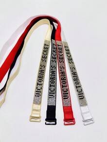 性感闪亮多色水钻可拆卸肩带，女士胸罩装饰，高弹性，黑色/白色/红色/杏色，适合狂欢 - 彩色 - 查看 7