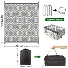 TAIMASI Extra Large Reversible Camping Mat – Weatherproof & Portable Floor Mat For Outdoor Adventures (Beach/Picnic/Backyard) – Easy-Clean Design – Perfect For: • Labor Day Outdoor Entertaining • Thanksgiving Backyard Gatherings • Christmas Gift For Camping Lovers • New Year's Adventure Essentials - 黑與白 - 查看 4