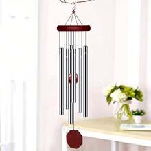 1 Piece Of Octagonal Red Solid Wood Wind Chime Outdoor Decoration Courtyard Decoration High-End Wind Chime Hanging Decoration - 1件 - 查看 5