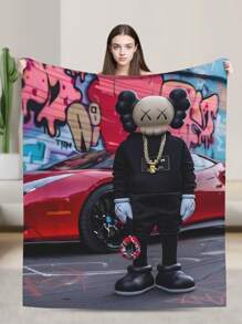 Kawss Kawaii Kaw Animation Theme Flannel Blanket - ,Print Blanket Living Room, Sofa And Travel - Gorgeous Mixed Color Gifts For Friends And Family, Double-Layer Blanket Comfortable Bedroom Decoration