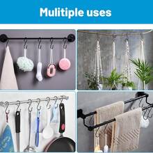 5个S形挂钩，重型S形挂钩，厨房挂钩，衣柜挂钩S形挂钩，适用于植物，花盆，毛巾和袋子，黑色3.55英寸 - 黑色 - 查看 2