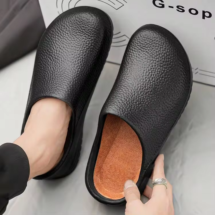Unisex EVA Slip-On Slippers, Lightweight Comfortable Dirt-Resistant Kitchen Work Shoes, Casual Garden House Slippers - Black - View 5