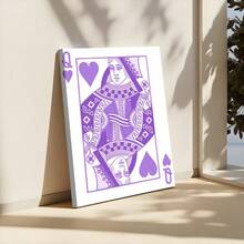 1Pc Framed Wall Art Purple Card Canvas Poster Paintings Ideal Gift For Living Room Bedroom Corridor Wall Decor Room Decoration Ready To Hang - 彩色 - 查看 3