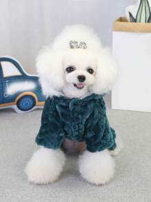 4-Leg Thick Fleece Jacket, British Style Pet Clothes, Warm Jumpsuit For Small Animals