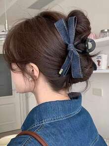 1 件大号缎带蝴蝶结发夹，高端奢华发饰，适合优雅的发髻，公主风格，蝴蝶结配饰，学校用品，大学