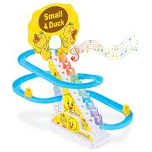 1套儿童小黄鸭音乐可爱爬楼梯轨道玩具，萌鸭子滑梯，培养宝宝专注力，益智亲子互动生日礼物