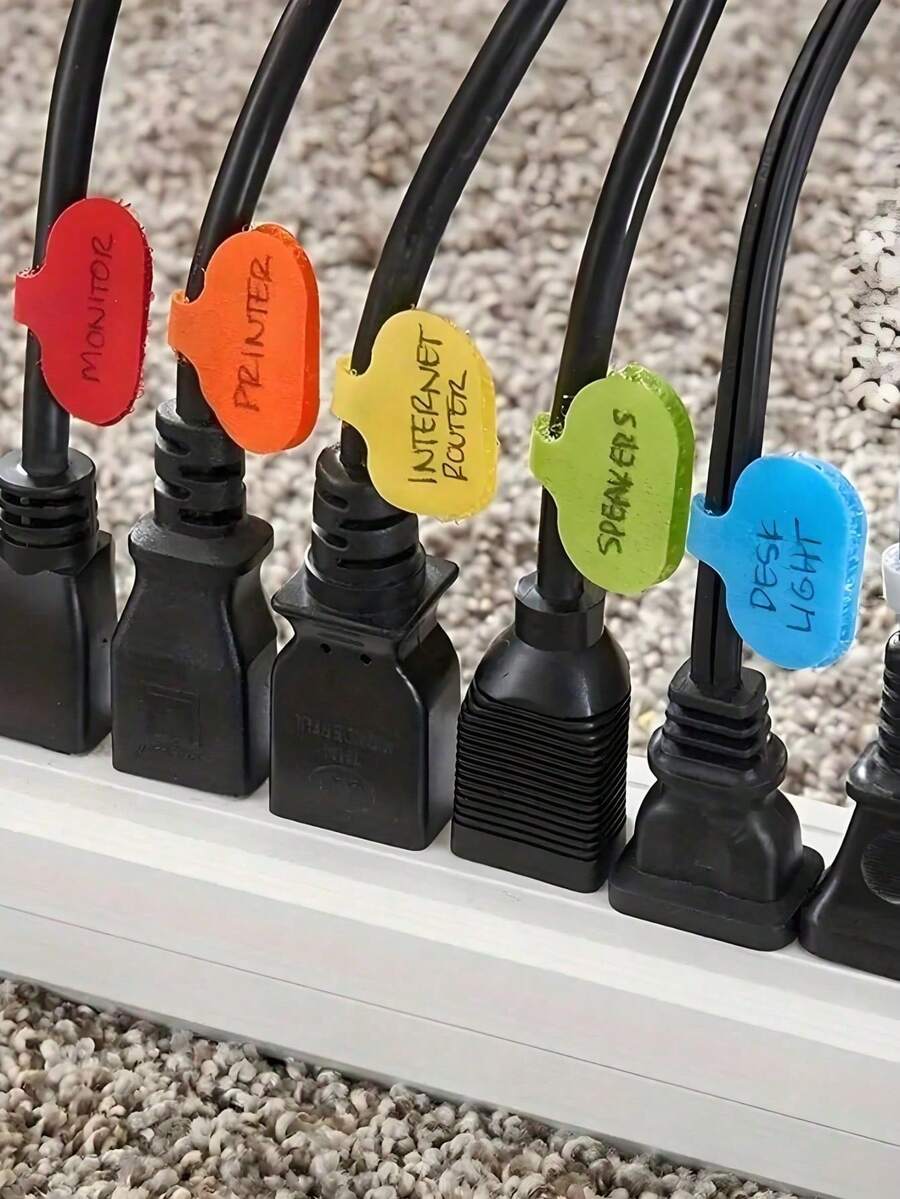 30 条多色扎带，带书写功能 - 耐用的电线标签，方便整理和识别，无需电池