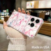 Funda para móvil con ranura para tarjetas. Compatible con phone 16, 15, 14, 13, 12 y 11. Permite guardar tarjetas y fotos. Diseño elegante y sencillo, transparente, esquinas reforzadas, anticaídas, con orificios para tarjetas. - Colores mixtos 1 - Ver 5