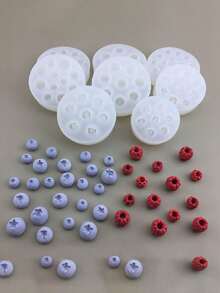 1 个蓝莓、覆盆子、黑莓硅胶模具 - 白色 - 查看 1