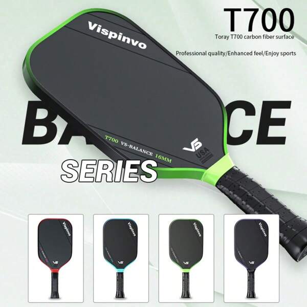 VISPINVO 16MM TORAY T700 Raw Carbon Fiber Pickleball Paddle,Adult Pickleball Racket Board,High-Performance Polymer Honeycomb Core And Heat-Pressed One-Piece For Durability,Fabric Gradient Surface And Edge Guard Protection,Extended Comfortable Grip,Features Powerful Rotation And Controlled Balance,Multiple Color Options And Including Pickleball Bag, Ideal Gift For Festivals And Competitive Special Occasions