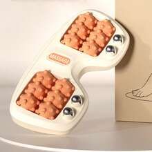 1个ZMDN 4排滚轮足部按摩器 - 8排大号穴位按摩球，塑料材质，适用于足底反射疗法和臀部按摩，下肢按摩器 | 符合人体工程学设计 | 塑料结构，足浴盆 - 彩色 - 查看 4