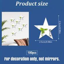 100PCS Silver Acrylic Mirror Stickers Set (Teardrop, Star, Moon, Diamond), Self-Adhesive Geometric Decor For Home Room Wall, Back To School & Halloween Craft Kits Exclusive Silver Reflective Shapes With Protective Film - DIY Scrapbooking, Gift Wrapping, Dorm Decor, Witch Hat Embellishment, Pumpkin Carving, Festival Party Supplies, Boho Wall Art, Celestial Theme Decorations, Wedding Christmas Ornaments, Bestseller Mixed Shape Pack Room Decor Wall Decor Wall Stickers Wall Sticker
