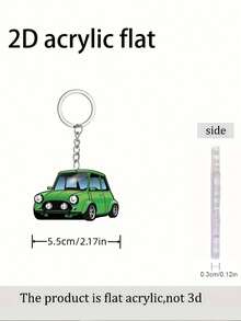 2 Stück Auto-förmige 2D flache Acryl Anhänger - Multifunktionale Schlüsselanhänger & Rucksack Anhänger, perfekt für Auto Innenraum Dekoration, Weihnachten, Ostern, Valentinstag und verschiedene Feiertagsszenen. Keine Stromversorgung oder Batterien erforderlich - mühelos den Alltag aufhellen. Ein ideales Geschenk für jeden Anlass. [Das Produkt muss manuell installiert werden.] Taschenzubehör Schlüsselbänder mit ID-Halter Autozubehör Taschencharms