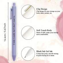 8 支趣味塑料笔 - 可伸缩圆珠笔，带有趣味文字，黑色墨水，印有文字，非常适合办公室、学校、派对活动、任何喜欢幽默的人送给同事的礼物、学校用品、返校