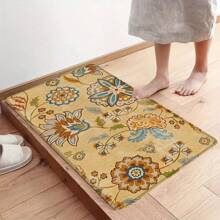 1pc Fresh And Rustic Kitchen Floor Mat, Made Of Polyester Fiber Material, Has Anti-Slip And Anti-Fouling Effects, And Is Suitable For Practical And Decorative Use In Kitchen, Living Room And Bedroom.