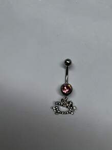 New Style No Piercing Fake Navel Ring, 316 Stainless Steel Multi-Style Pendant With Rhinestone Navel Clip-On Earrings