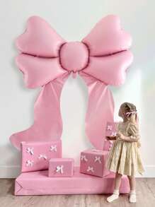 1 Stück 150 cm extra großer rosa Schleifenballon, mittelgroßer matter hellrosa Schleifenfolienballon, für Schleifen Dekoration, Geburtstag, Valentinstag, Hochzeit, Fotoshooting Dekoration, Prinzessin Geburtstagsparty, Bridal-Shower, Junggesellinnenabschied, Jahrestag