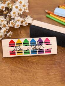 1pc Personalized Teacher Appreciation Gifts For Whiteboard - Personalized Thank You Eraser From Students - Multicolor - View 3