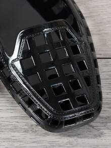 1 件女士黑色休闲透气鞋，性感舒适夏季凉鞋，水钻镂空简约设计，百搭，轻便