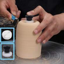Pottery Wheel Centering Tool Ceramic Trimming Aid With Synchronized Rotation & Hand Guard Spinner For Perfectly Balanced Easy Clay Centering Tool For Beginners Mini Clay Turning Tool