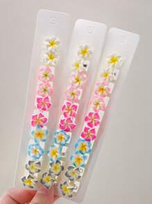 Set de 10 pinzas para el cabello con flores de margarita 3D en degradado para niñas/niños, accesorios para el cabello, estilo europeo y americano, pinza para el flequillo