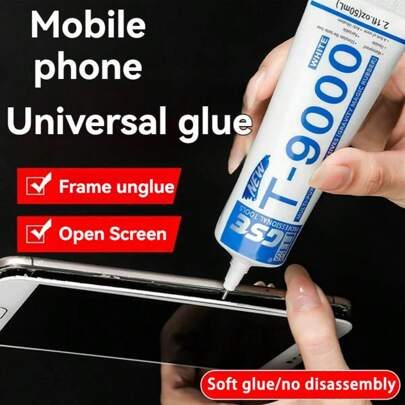 The Upgraded T-9000 Multifunctional Sealant Has A Capacity Of 15 Ml, 50 Ml And 110 Ml, Which Is Suitable For Screen Repair, Degumming, Adhesive, Screen Replacement, Back Cover And Back Shell Bonding. In Addition, It Is Also Suitable For Diamonds, Handicrafts, Clothing And Footwear, Fabrics, Jewelry Production, DIY Handicrafts, And Mobile Phone Liquid Fusion Bonding.