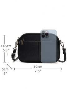 Multifunctional PU Leather Texture Small Square Bag, Fashion Casual Durable Adjustable Strap Crossbody Shoulder Bag Purse, Available In Multiple Colors