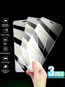 3 Pcs Compatible With IPhone 16Pro Max, Tempered Glass Screen Protector, Full Screen Coverage, Thin Surface, Scratch Resistant, Compatible With IPhone 11-16 Models, Smartphone Accessories
