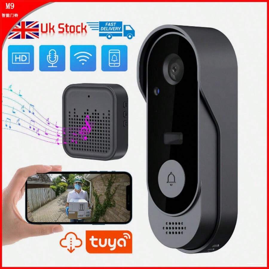 全新 WiFi 智能视频门铃，家用无线视频对讲门铃 - 彩色 - 查看 1