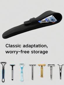 高品质硅胶剃须刀收纳袋，3 种颜色可选，创意成人家用剃须刀配件收纳袋，清新风格旅行收纳袋、化妆包、化妆包、度假收纳袋，适合居家、青少年、男士、女孩、学生和教师，适合日常 - 彩色 - 查看 2