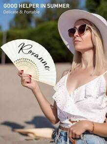 1pc Custom Text Folding Hand Fans,Personalized Hand Fans For Women Foldable,Customized Folding Fan,Customizable Decorative Hand Fans,Wooden Hand Fan,Birthday Gifts,Wedding Gifts,Anniversary,Bridesmaid Return Gifts,Photo Props,Decorate,Bedroom,Living Room,Friends,Family,Men,Women
