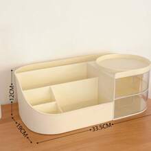 Caja para cosméticos con espejo - Beis - Ver 3