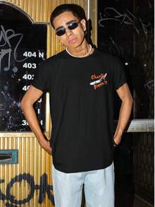 CBJR Basic T-Shirt With Crybaby Print - 黑色 - 查看 2